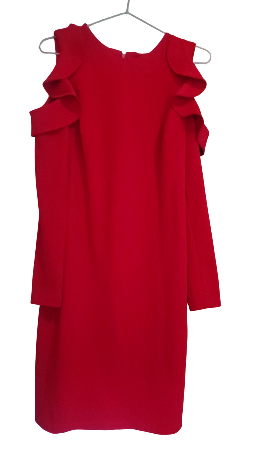 Vestido Rojo, manga larga, Calvin Klein talla 6