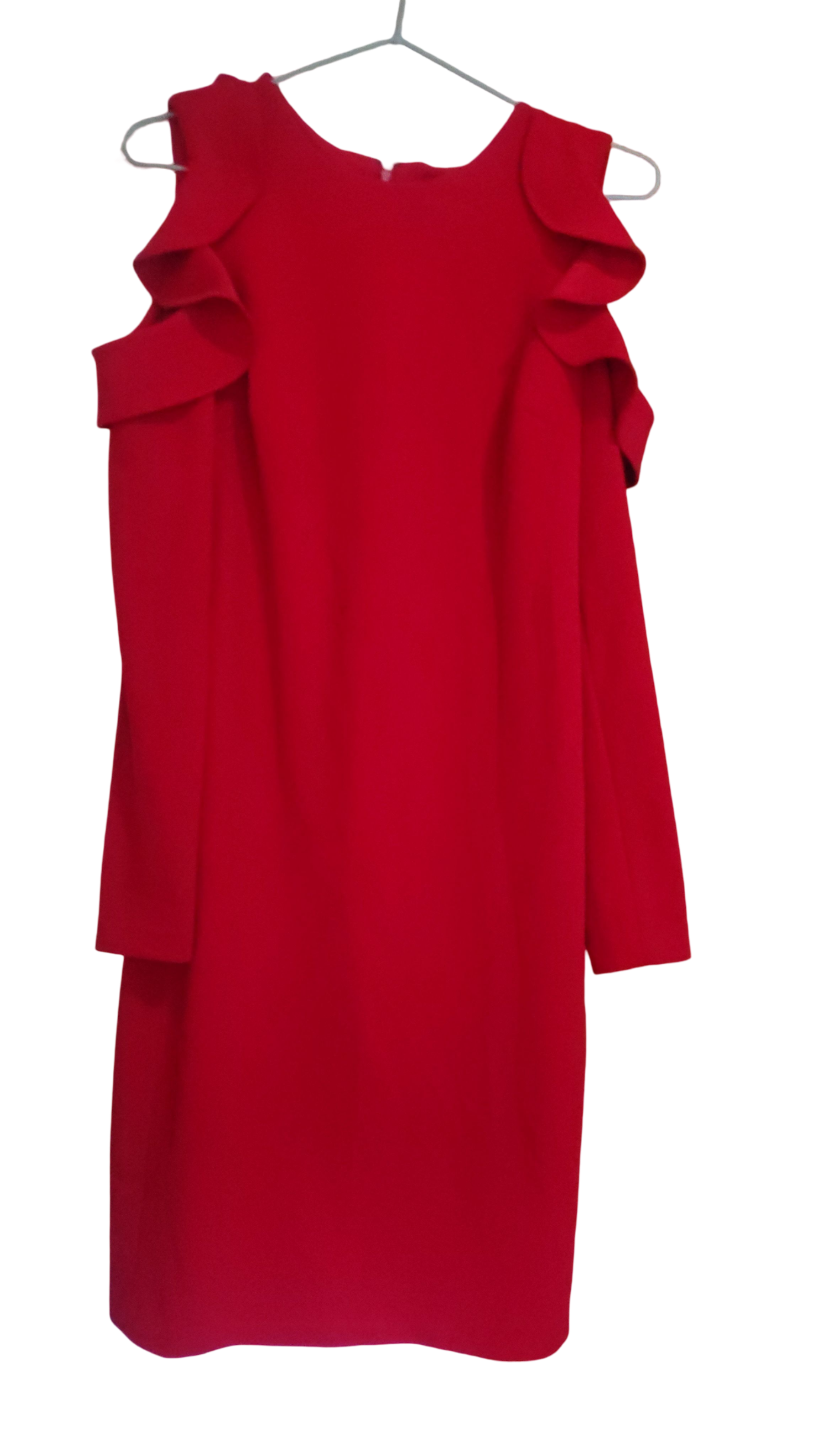 Vestido Rojo, manga larga, Calvin Klein talla 6