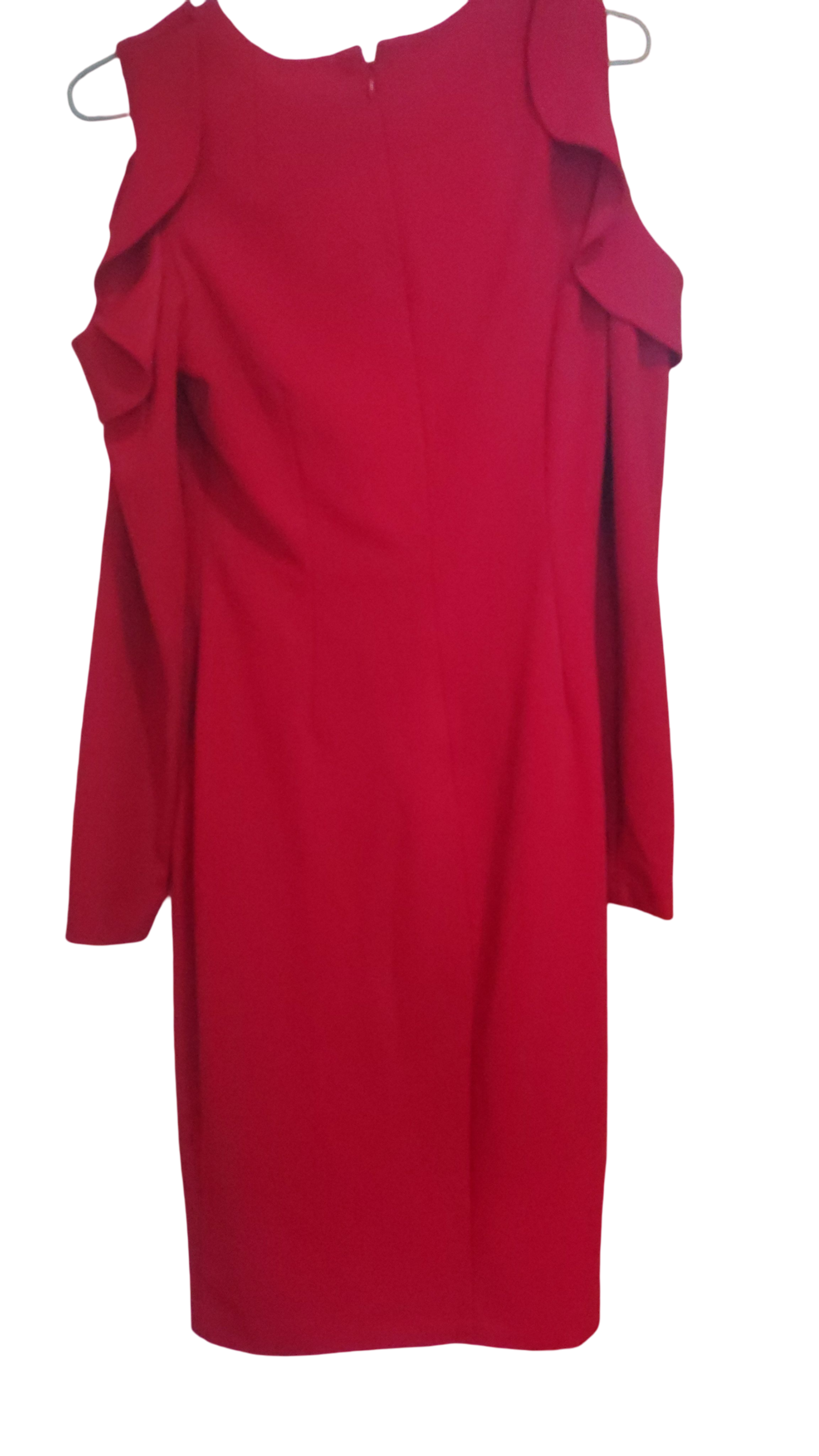 Vestido Rojo, manga larga, Calvin Klein talla 6