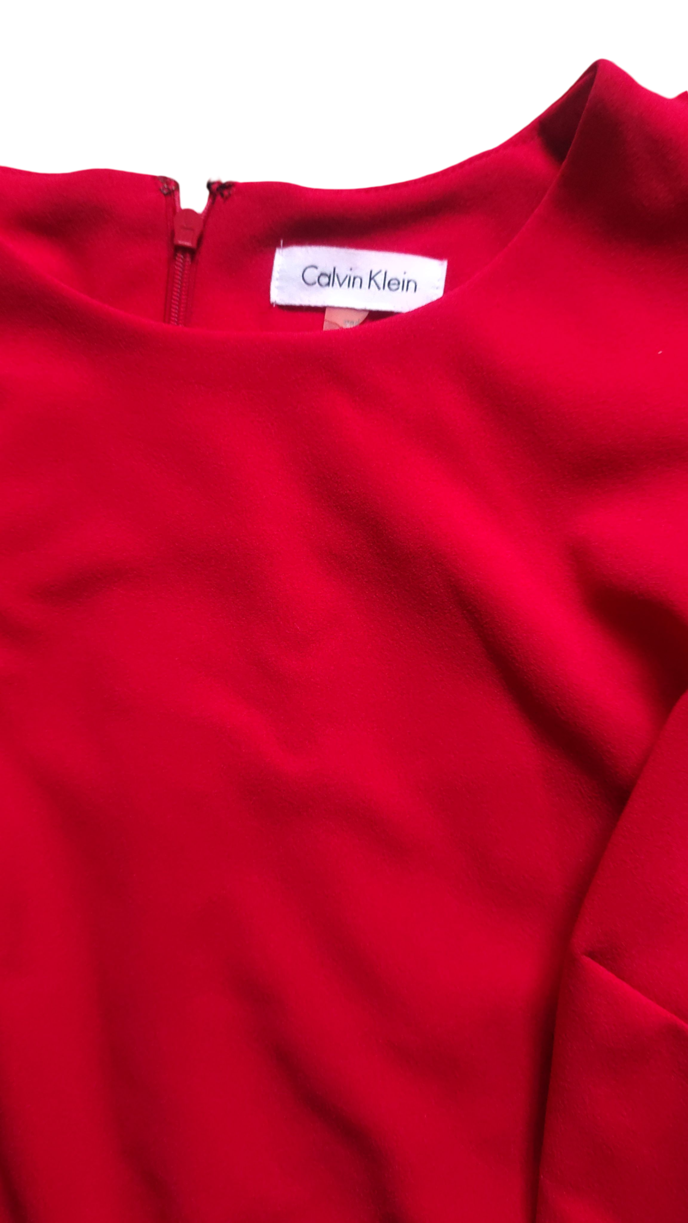 Vestido Rojo, manga larga, Calvin Klein talla 6
